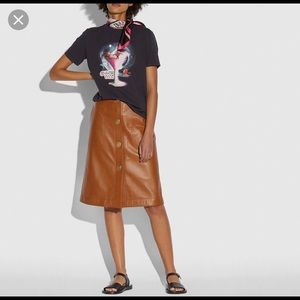Coach Leather Skirt with Turnlocks